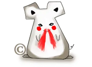 © souris, dessin animé, horreur, sang, effrayant whatsapp sticker
