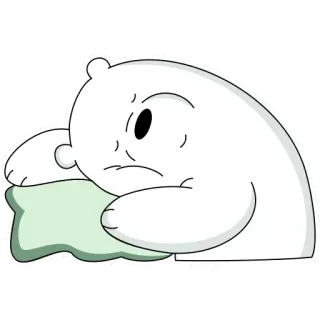 😴 Ice Bear We Bare Bears urso polar, we bare bears, desenho animado, urso, sonolento, triste telegram sticker