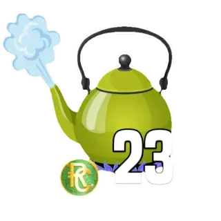 💨 23 Hervidor, Té, Número 23, Verde, Humeante, Utensilios de cocina telegram sticker