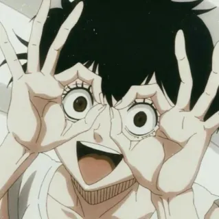 🧪 Anime, Personage, Expressie, Vrolijk, Ogen, Grappig whatsapp sticker