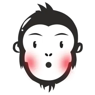 😊 aap, gezicht, schattig, cartoon telegram sticker