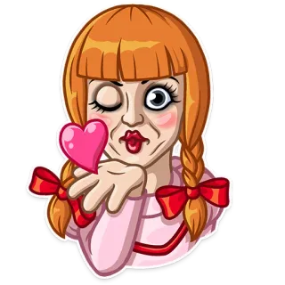 😘 Annabelle Аннабель, ужасы, кукла, жуткий, сверхъестественное telegram sticker