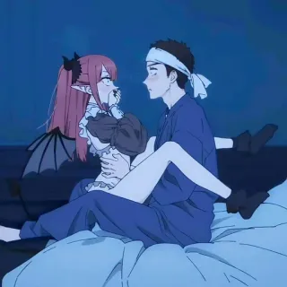 😈 Anime, Paar, Romantik, Cartoon telegram sticker