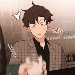 🎗 GASP びっくり, ショック, 息をのむ, 表情, アニメ, 漫画, 男性 telegram sticker