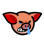 😡 cochon, en colère, dessin animé, animal, triste, pleurer whatsapp sticker