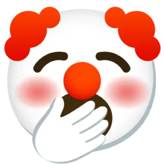 🥱 clown, emoji, laughing, mocking, silly telegram sticker