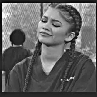 😌 Zendaya zendaya, attrice, ritratto, bianco e nero telegram sticker