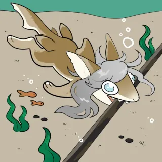 🦈 tubarão, desenho animado, fofo, água, oceano, animal, criatura telegram sticker