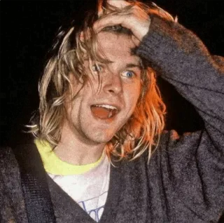 ⚡ Kurt Cobain musiker, sänger, kurt cobain, nirvana, 90er, rock, grunge telegram sticker