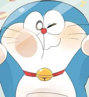 💈 Doraemon 卡通, 动漫, 机器人, 猫, 漫画, 蓝色, 太空, 头盔 telegram sticker