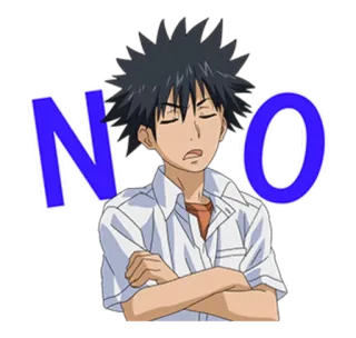 👎 NO Anime, Nie, Brak akceptacji, Odmowa telegram sticker