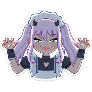 😈 Anime, Sticker, Cartoon, Dämon, Mädchen, Süß telegram sticker