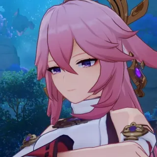 😔 Yae Miko Genshin Impact Anime, Jeu vidéo, Personnage, Yae Miko, Genshin Impact whatsapp sticker