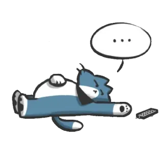 💬 gato, remoto, dibujos animados, dormilón, perezoso telegram sticker