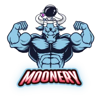 💊 MOONERY бык, астронавт, луна, талисман, логотип, сильный, мускул telegram sticker