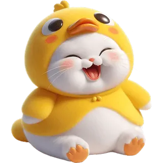 😆 słodki, uroczy, kawaii, szczęśliwy, kreskówka, zwierzę, kaczka, chibi telegram sticker