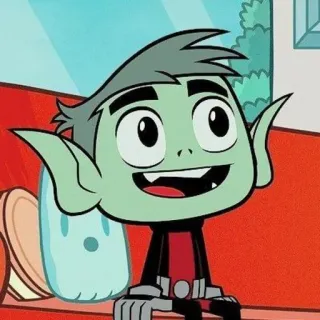 🐍 Beast Boy Teen Titans Go! Beast Boy, Teen Titans, cartone animato, supereroe, DC Comics, pelle verde telegram sticker