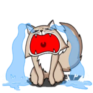 😭 crying, cat, sad, emotion, tears, cartoon telegram sticker