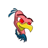 😍 cartoon bird, angry bird, red eyes, avian, animal sticker whatsapp sticker