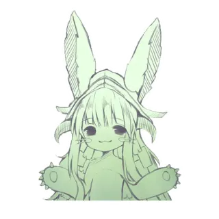 🤗 Anime, Esboço, Desenho animado, Orelhas de coelho, Fofo telegram sticker