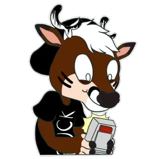 👾 JCK antropomorfo, cervo, personaggio, gaming, retro, cartone animato, console telegram sticker