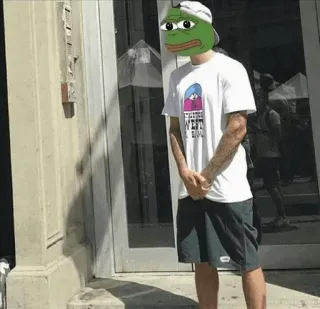 👀 WEITZ pepe, meme, kikker, streetwear, casual, hoed, mode whatsapp sticker