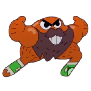 😎 dessin animé, muscles, personnage, fort, drôle, mascotte telegram sticker