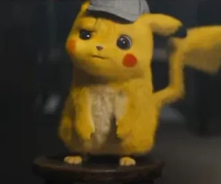 😐 Pikachu Detective Pikachu 皮卡丘, 侦探, 宝可梦, 卡通, 黄色, 可爱 telegram sticker
