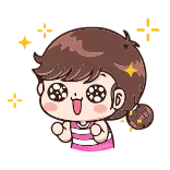 😍 만화, 소녀, 행복한, 반짝이, 귀여운 telegram sticker
