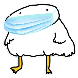 😷 duck, mask, cartoon, animal telegram sticker