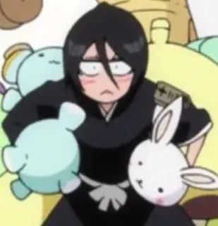 😡 Rukia Kuchiki Bleach Anime, Bleach, Rukia Kuchiki, Lustig, Süß, Cartoon telegram sticker