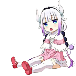 🐉 Kanna Kamui Miss Kobayashi's Dragon Maid Anime, Dragón, Lindo, Kanna, Kawaii, Manga telegram sticker