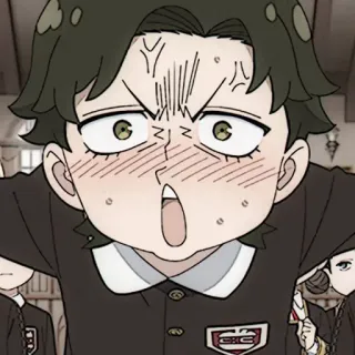 🌄 Damian Desmond Spy x Family Anime, Marah, Damian Desmond, Spy x Family, Seragam sekolah, Kesal, Anak laki-laki telegram sticker