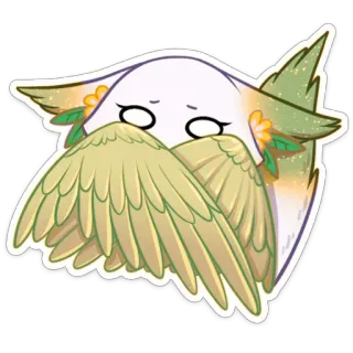😬 kartun, malaikat, sayap, bunga, makhluk telegram sticker