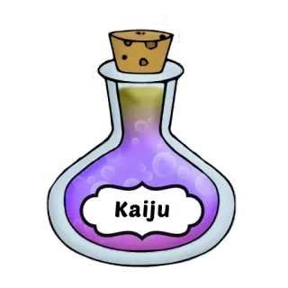 🐾 Kaiju kaiju, potion, monster, bottle, purple liquid telegram sticker