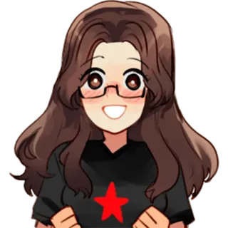 😄 Chica anime, Estrella, Estrella roja, Dibujo animado, Sticker telegram sticker