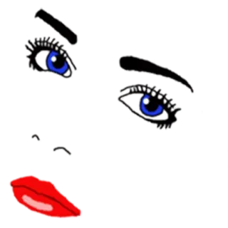 😡 mujer, cara, ojos, labios, belleza telegram sticker