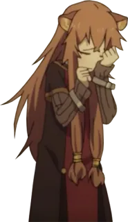 😢 Raphtalia The Rising of the Shield Hero anime, Raphtalia, pianto, The Rising of the Shield Hero, triste, tanuki telegram sticker