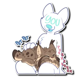 😽 you PET PET PURRRRRRR furry, cat, lynx, petting, cute, purr, anthropomorphic, affection telegram sticker