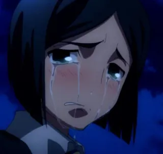 🏆 Anime, Huilend, Verdrietig, Meisje, Tranen telegram sticker