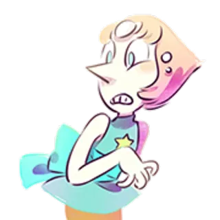 😰 Pearl Steven Universe dessin animé, animé, personnage, gemme whatsapp sticker