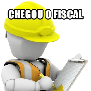 🤣 CHEGOU O FISCAL inspector, construcción, supervisor, portapapeles, casco de seguridad telegram sticker