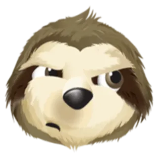😒 bicho-preguiça, animal, fofo, desenho animado, engraçado, rosto, mamífero whatsapp sticker