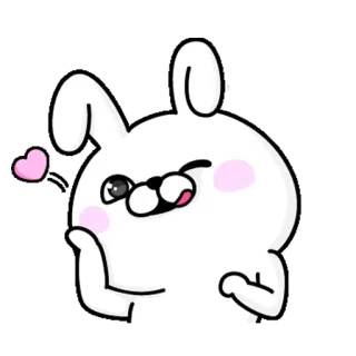 😉 うさぎ, 動物, 可愛い, アニメ, ハート, ウィンク telegram sticker