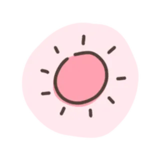 💓 Sonne, Cartoon, Rosa, Kawaii, Süß, Illustration, Zeichnung whatsapp sticker
