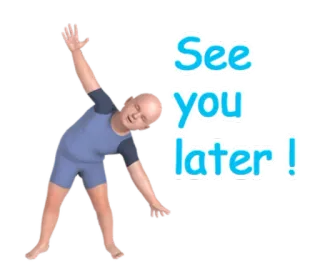 👋 See you later! goodbye, person, waving, exercise, yoga whatsapp sticker