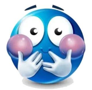 ☺️ Emoji, fofo, azul, corado, feliz whatsapp sticker