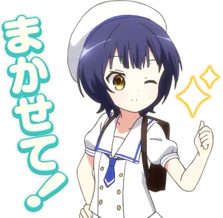 😎 まかせて! Anime, Garota, Desenho animado, Japonês, Personagem, Piscadela, Joinha whatsapp sticker