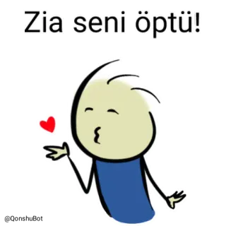 💋 Zia seni öptü! kiss, love, cartoon, heart, greeting telegram sticker