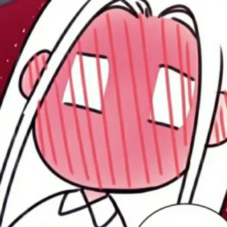 🍭 Anime, Rubor, Lindo, Avergonzado, Kawaii, Rojo, Cara whatsapp sticker
